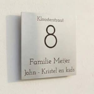 Naambord RVS 20 x 20 cm