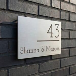 Naambord RVS 22 x 13 cm V01