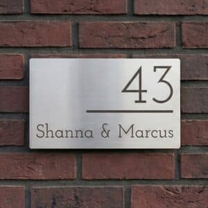 Naambord RVS 22 x 13 cm V01