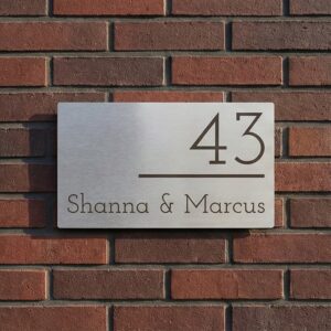 Naambord RVS 22 x 13 cm V01