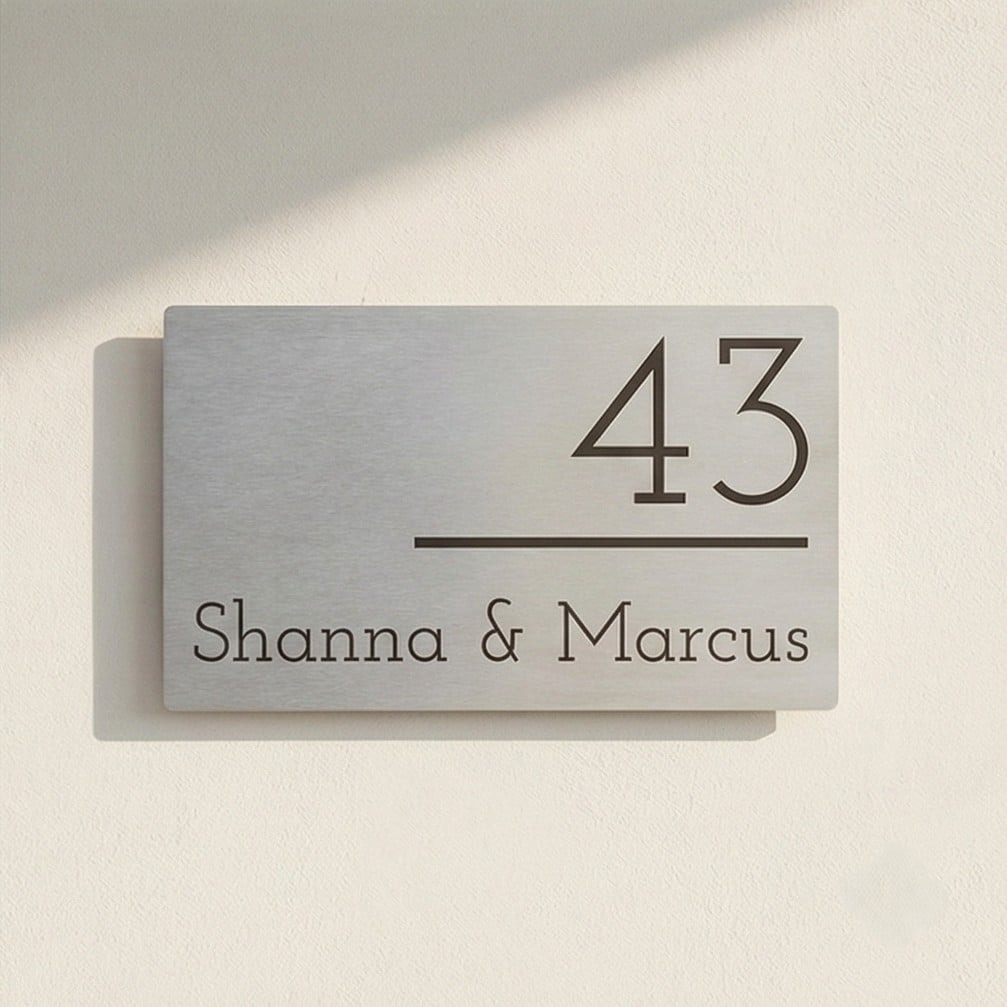 Naambord RVS 22 x 13 cm V01