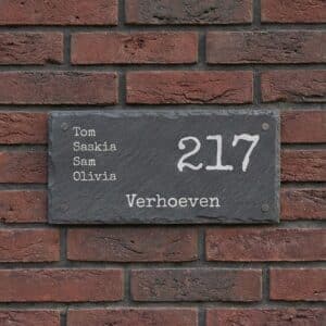 Naambord Leisteen 30 x 15 cm + Gaten