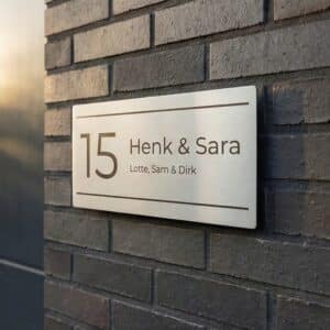 Naambord RVS 30 x 15 cm