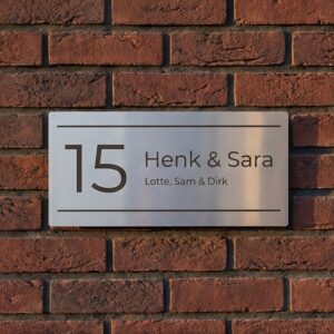 Naambord RVS 30 x 15 cm
