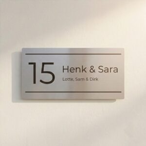 Naambord RVS 30 x 15 cm