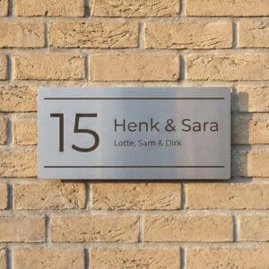 Naambord RVS 30 x 15 cm