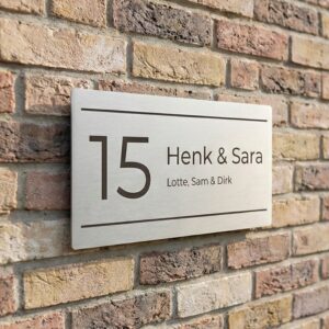 Naambord RVS 30 x 15 cm