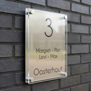 Naambord RVS – Plexiglas 15 x 20 cm
