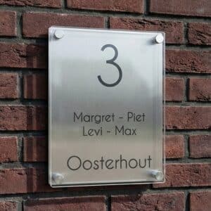 Naambord RVS – Plexiglas 15 x 20 cm