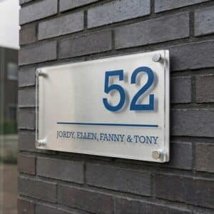 Naambord RVS – Plexiglas 22 x 13 cm