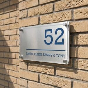 Naambord RVS – Plexiglas 22 x 13 cm