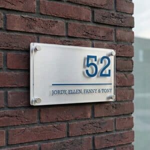 Naambord RVS - Plexiglas 22 x 13 cm