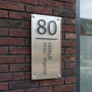 Naambord RVS – Plexiglas 15 x 30
