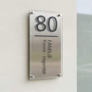 Naambord RVS - Plexiglas 15 x 30