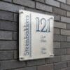 Naambord RVS - Plexiglas 20 x 20