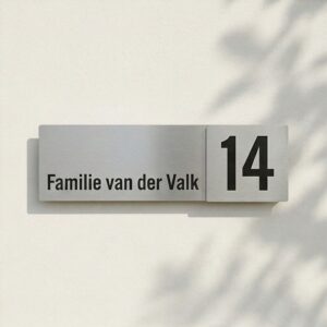 Naambord RVS 30 x 10 + verhoogd 10 x 10