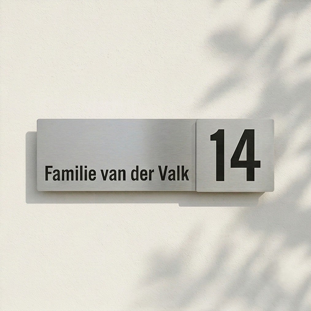 Naambord RVS 30 x 10 + verhoogd 10 x 10