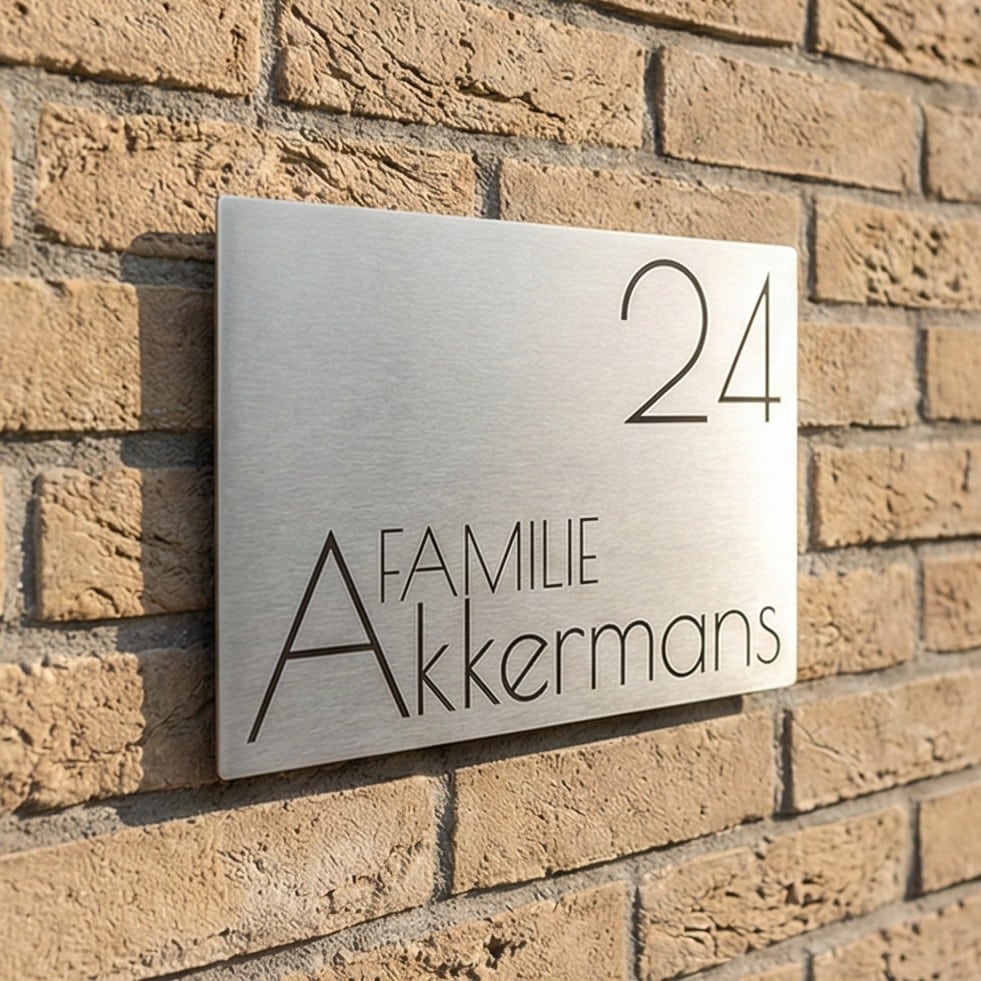 Naambord RVS 30 x 20