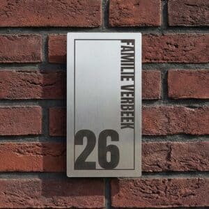 Naambord RVS 10 x 20 cm V02