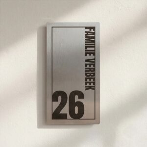 Naambord RVS 10 x 20 cm V02