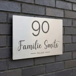 Naambord RVS 22 x 13 cm V02