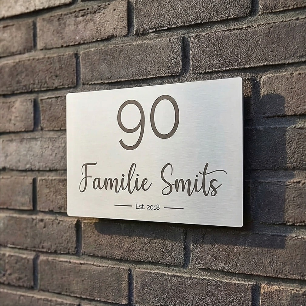 Naambord RVS 22 x 13 cm V02