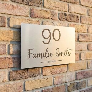 Naambord RVS 22 x 13 cm V02