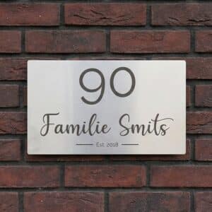 Naambord RVS 22 x 13 cm V02