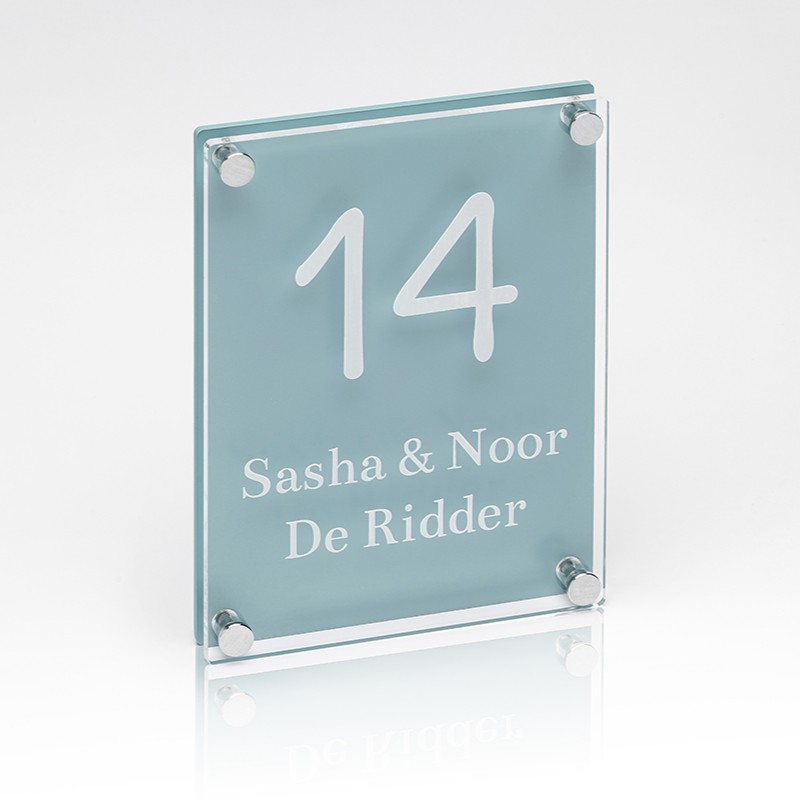 Naambord Plexiglas-Plexiglas 15×20 cm Kustblauw