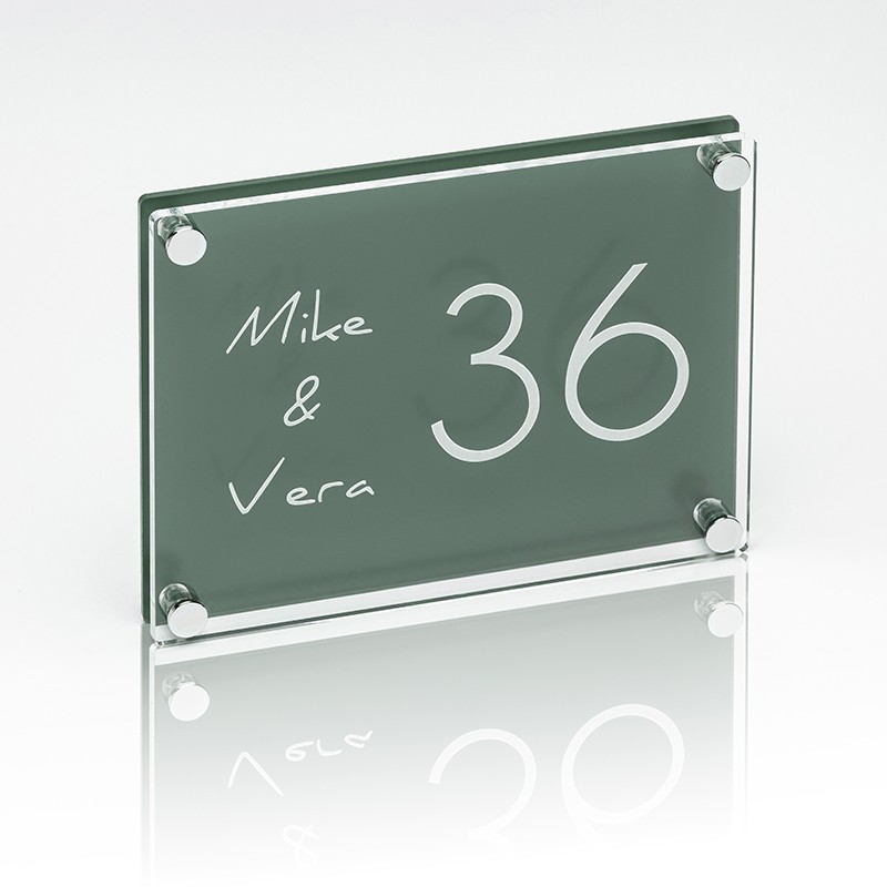 Naambord Plexiglas-Plexiglas 20×15 cm Forest Green