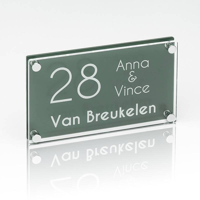 Naambord Plexiglas-Plexiglas 22×13 cm Forest Green