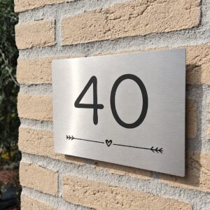 Huisnummerbord RVS 20x15 cm