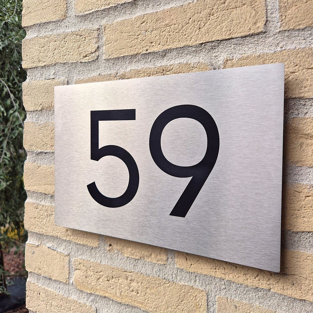 Huisnummerbord RVS 30×20 cm